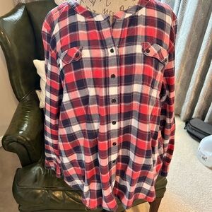 Orvis Red and Blue Plaid Shirt XL